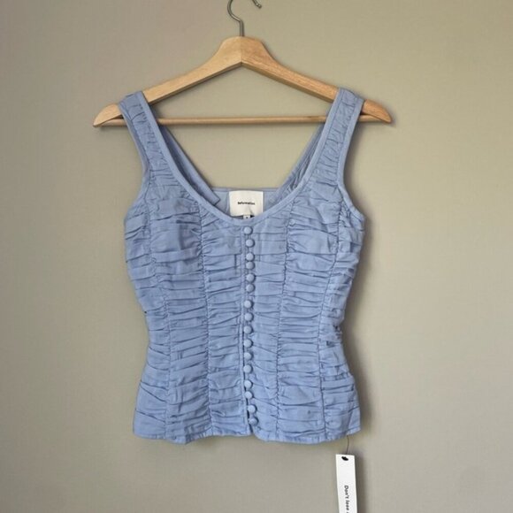 NWT Reformation Archer Top Ice Water Light Blue | US 0 UK 4 - Picture 6 of 13
